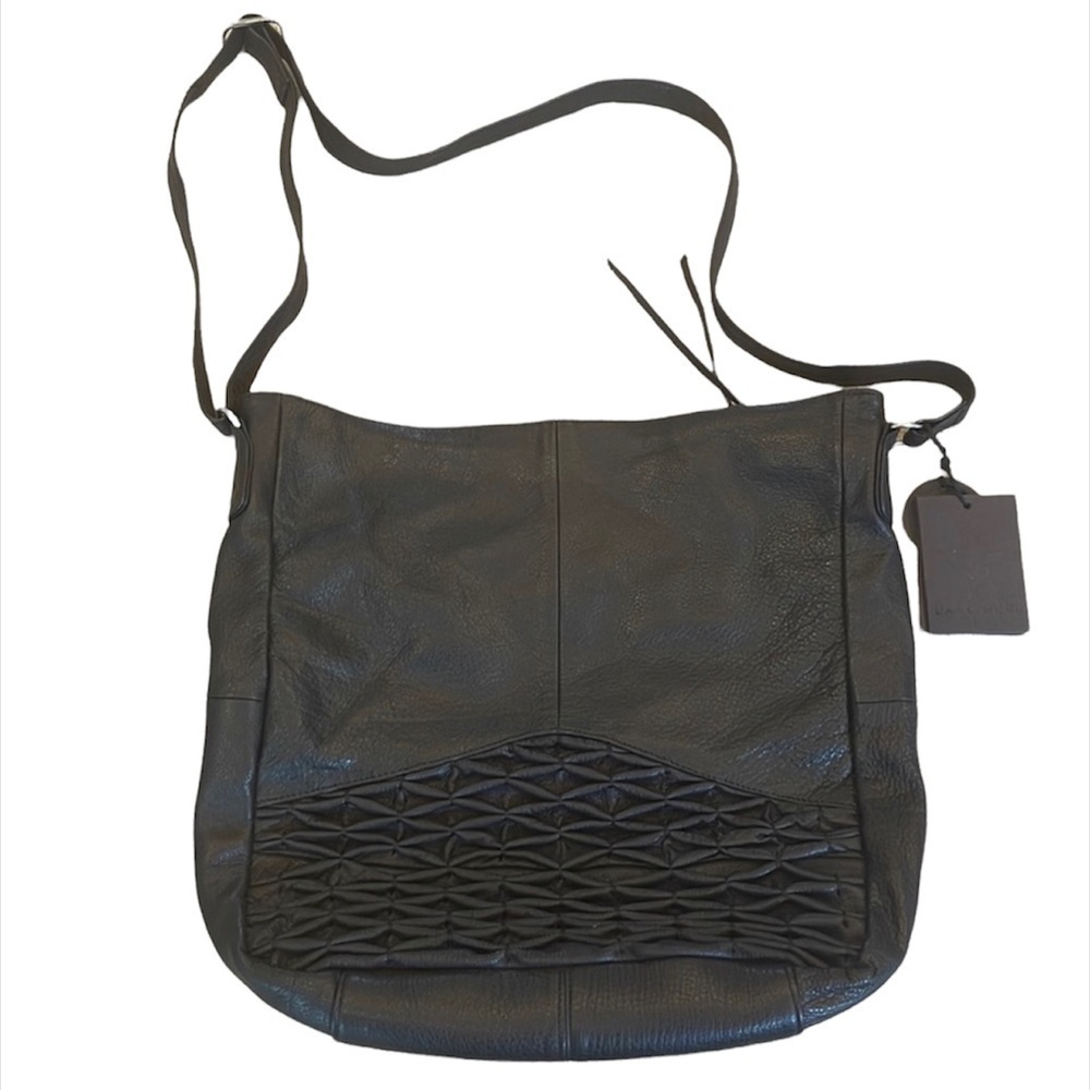 Day & Mood Black Leather Crossbody Isa Hobo Bag NWT